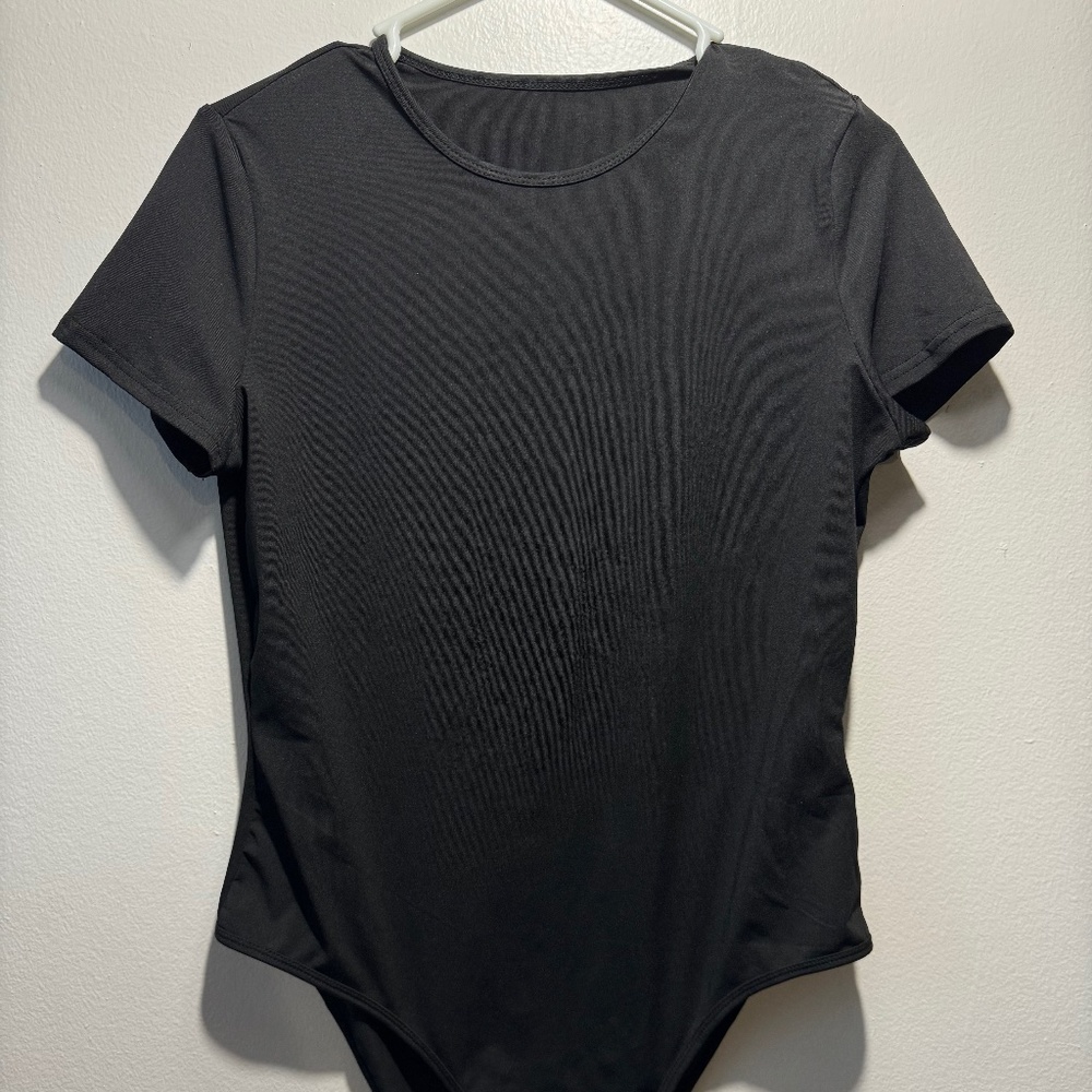 SHEIN Black Short Sleeve Bodysuit XL
